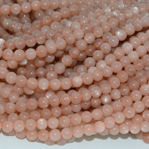 Peach Moonstone Round Beads 4.5mm
