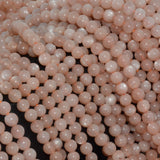 Peach Moonstone Round Beads 4.5mm
