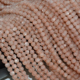 Peach Moonstone Round Beads 4.5mm