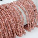 Peach Rhodochrosite Faceted Rondelle Beads 4mm
