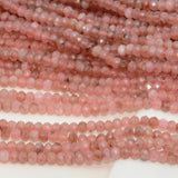 Peach Rhodochrosite Faceted Rondelle Beads 4mm