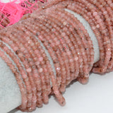 Peach Rhodochrosite Faceted Rondelle Beads 4mm