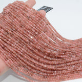 Peach Rhodochrosite Faceted Rondelle Beads 4mm