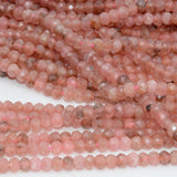 Peach Rhodochrosite Faceted Rondelle Beads 4mm