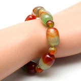 Natural Peacock Agate Bead Bracelet for Men and Women