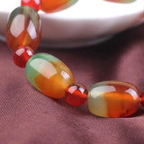 Natural Peacock Agate Bead Bracelet for Men and Women