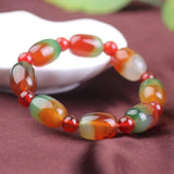 Natural Peacock Agate Bead Bracelet for Men and Women