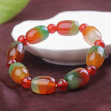 Natural Peacock Agate Bead Bracelet for Men and Women