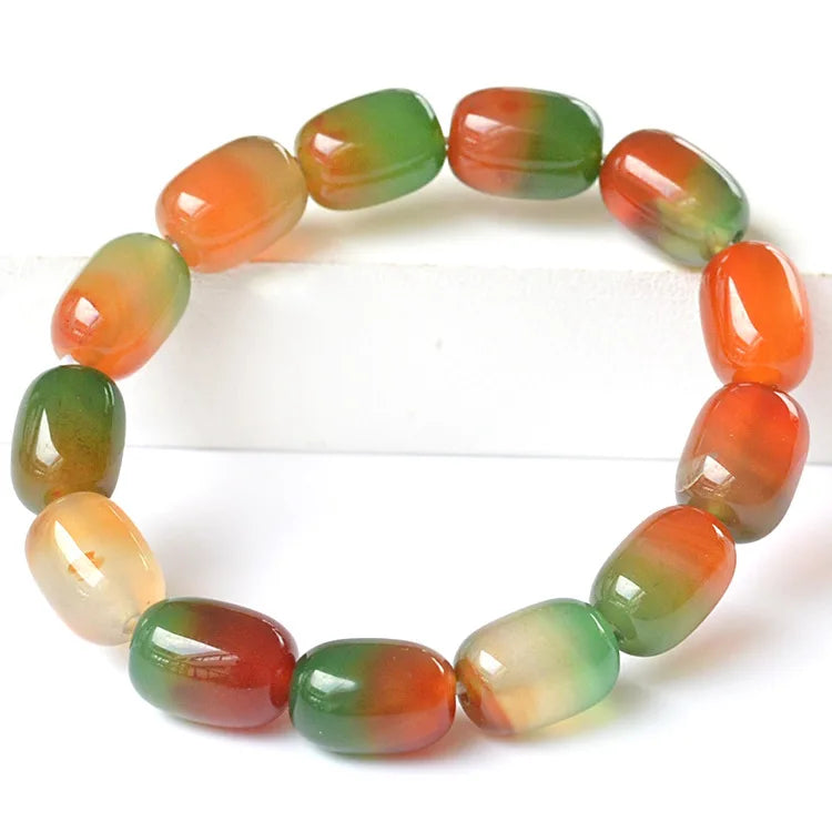 Peacock Agate Bead Bracelet - Unisex