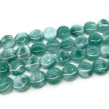 Natural Peacock Angelite Stone Beads 15'' Coin DIY Spacer Loose Beads