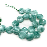 Natural Peacock Angelite Stone Beads 15'' Coin DIY Spacer Loose Beads
