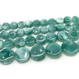 Natural Peacock Angelite Stone Beads 15'' Coin DIY Spacer Loose Beads