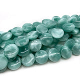 Natural Peacock Angelite Stone Beads 15'' Coin DIY Spacer Loose Beads