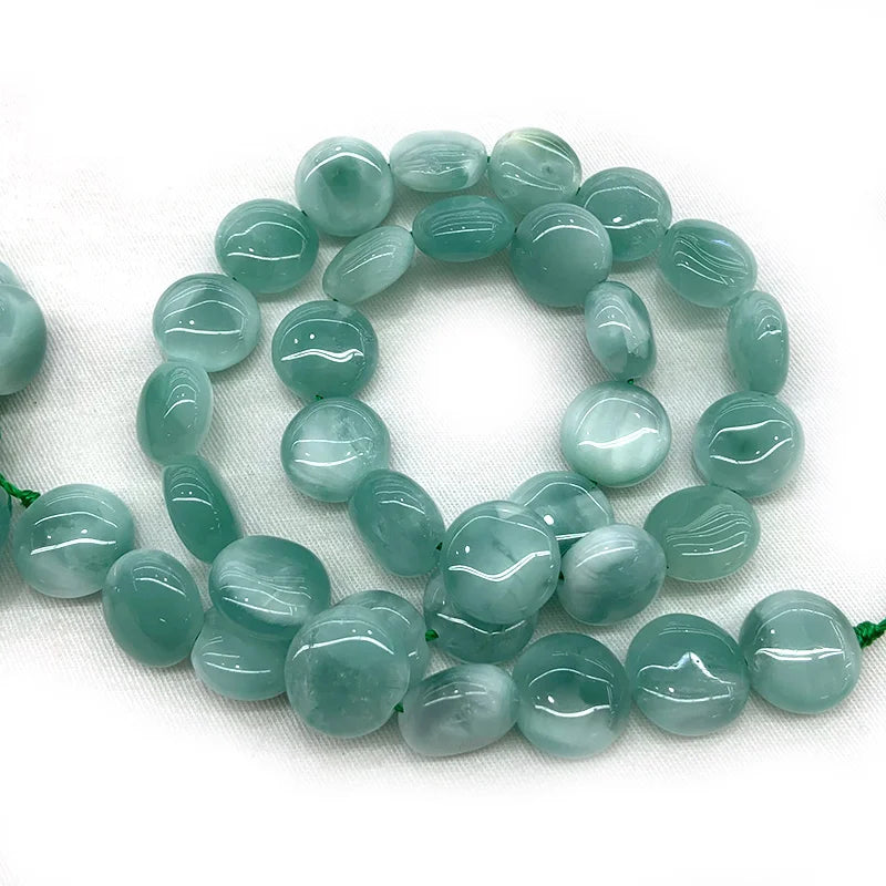 Peacock Angelite Stone Beads 15'' DIY Spacer Loose Beads