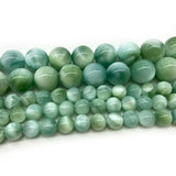 Natural Peacock Angelite Stone Beads 15'' Round DIY Spacer Loose Beads