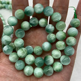 Natural Peacock Angelite Stone Beads 15'' Round DIY Spacer Loose Beads