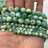 Natural Peacock Angelite Stone Beads 15'' Round DIY Spacer Loose Beads