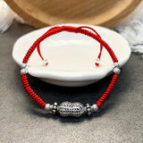 Natural Peanut Charm Bracelet 925 Silver