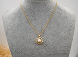 Natural Pearl 18K Rose Necklace Fine Gift Jewelry