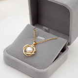 Natural Pearl 18K Rose Necklace Fine Gift Jewelry