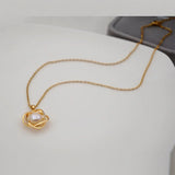 Natural Pearl 18K Rose Necklace Fine Gift Jewelry