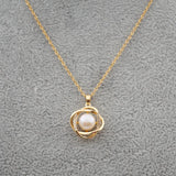 Natural Pearl 18K Rose Necklace Fine Gift Jewelry