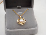 Natural Pearl 18K Rose Necklace Fine Gift Jewelry