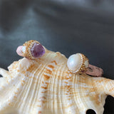 Pearl Amethyst Rhinestone Leather Bracelet Women's Charm Jewelry