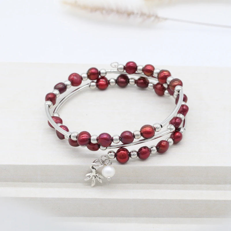 Freshwater Pearl Bangle Bracelet for Women Wedding Banquet