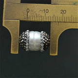Natural Pearl Barrel Tube Beads Crystals Rhinestone Paved Findings