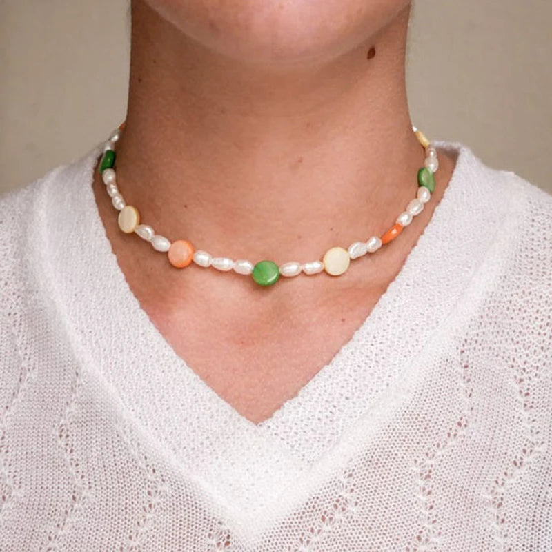 Bohemia Pearl Beads Choker Necklace for Women