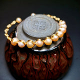 Natural Pearl Bracelet 14k Filled Open Bangle Jewelry for Girlfriend