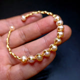 Natural Pearl Bracelet 14k Filled Open Bangle Jewelry for Girlfriend