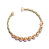 Natural Pearl Bracelet 14k Filled Open Bangle Jewelry for Girlfriend