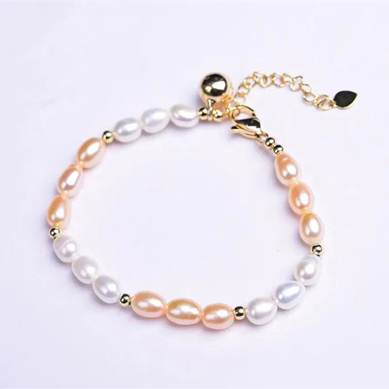 Natural Pearl Bracelet with Metal Buckle