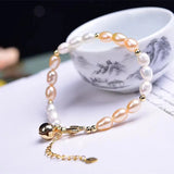 Natural Pearl Bracelet with Metal Buckle