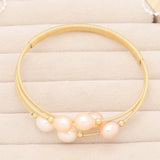 Pearl Bracelet Brass Ring Inlay Original Pearls Charm Bracelet