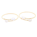 Natural Pearl Bracelet Two Rice Pearls Charm Bracelet