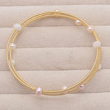 Pearl Bracelet & Brass Ring Set for Men Women