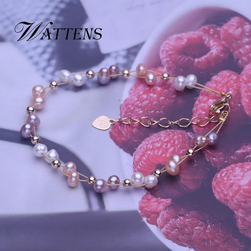 Colorful Pearl Bracelet Adjustable Wedding Party Accessory
