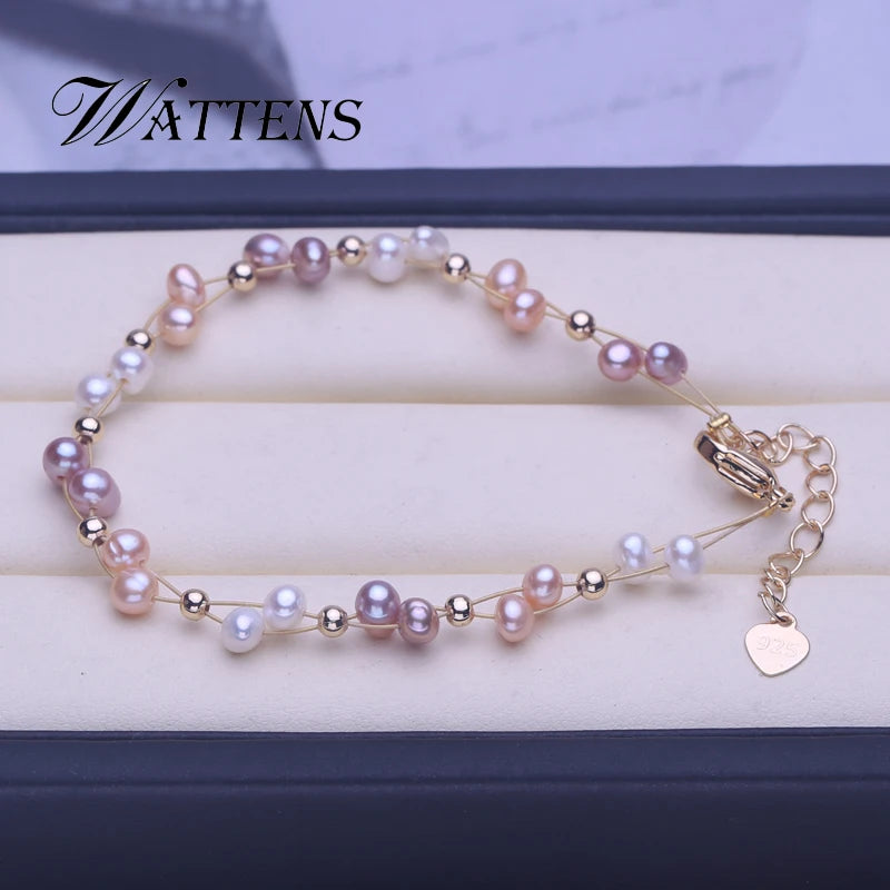 Colorful Pearl Bracelet Adjustable Wedding Party Accessory