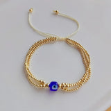 Pearl Evil Eye Beaded Bracelet for Women Men Shell Star Jewelry