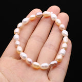 Natural Pearl Bracelet Purple Orange Beads Charms Women Girls Jewelry