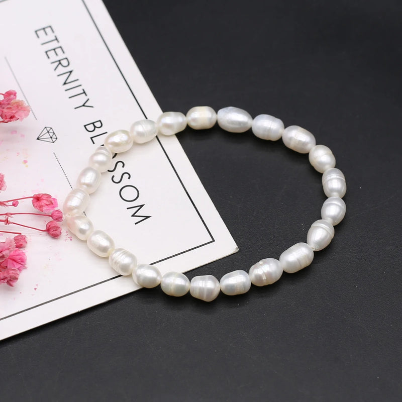 Natural Pearl Bracelet Purple Orange Beads Charms Women Girls Jewelry