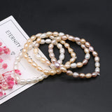 Natural Pearl Bracelet Purple Orange Beads Charms Women Girls Jewelry