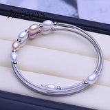 Pink Purple Pearl Double Bracelet Boho Wedding Birthday Gift