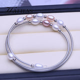 Pink Purple Pearl Double Bracelet Boho Wedding Birthday Gift