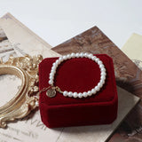 Natural Pearl Bracelet Round Pendulum Small Beads Bangle Jewelry
