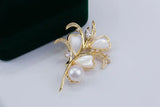 Elegant Natural Pearl Brooch
