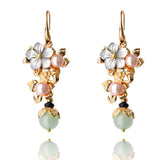Natural Pearl Chinese Ethnic Shell Flower Earrings For Women